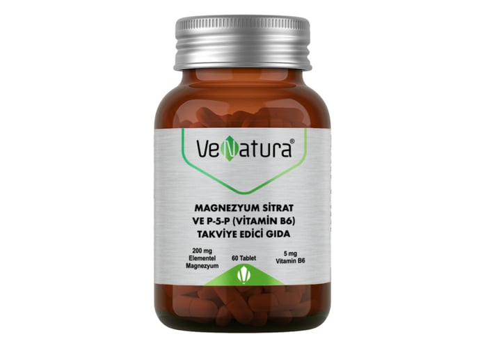 Magnezyum Sitrat ve P-5-P (Vitamin B6) Takviye Edici Gıda (60 tablet) - Venatura