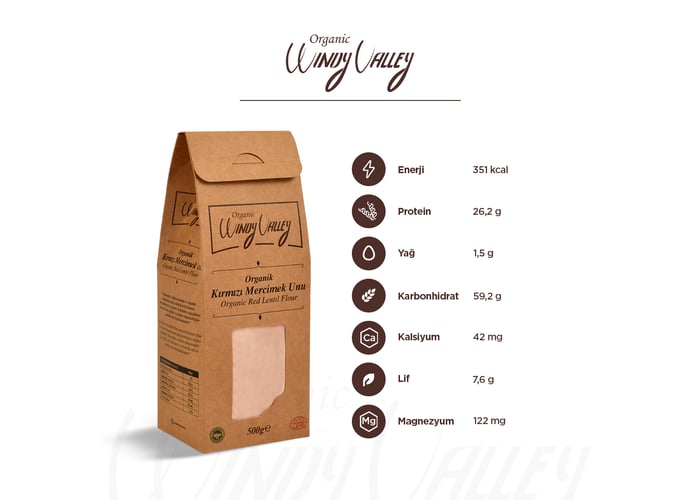 Yeşil Mercimek Unu & Kırmızı Mercimek Unu Seti - Organic Windy Valley