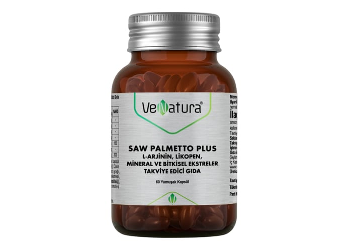 Saw Palmetto Plus L-Arjinin Likopen Mineral ve Bitki Ekstreleri (60 kapsül) - Venatura