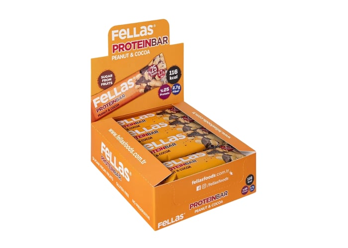 Yer Fıstıklı ve Kakaolu Bar (12 adet x 32gr) - Fellas