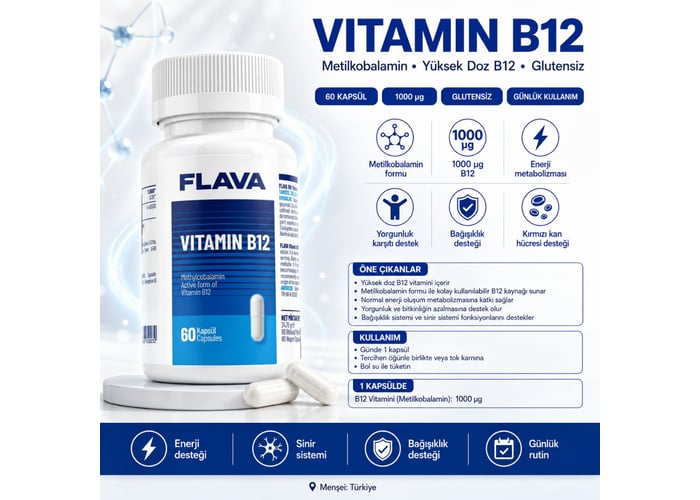 Vitamin B12 Metilkobalamin (60 kapsül) - Proteinocean