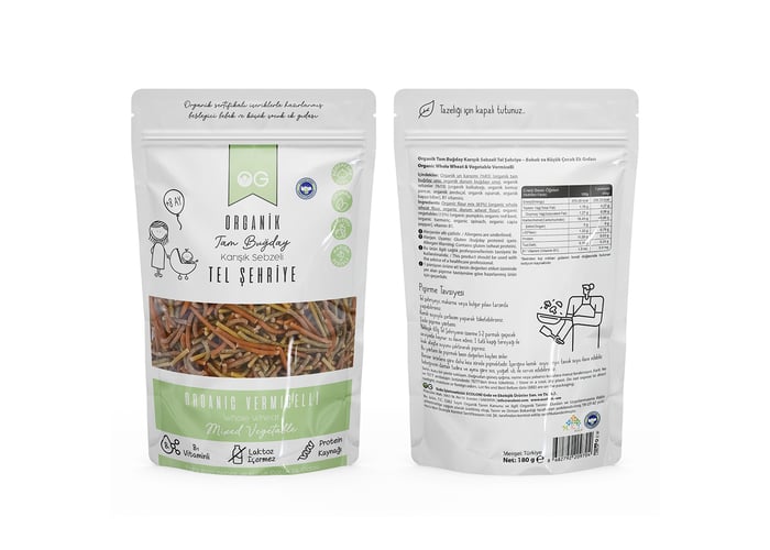Organik Karışık Sebzeli Tam Buğday Tel Şehriye (180gr) - Og Natural