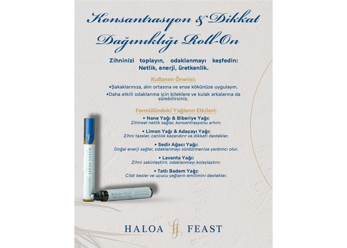 Konsantrasyon Dikkat Dağınıklığı Roll - On (10ml) - HALOA FEAST