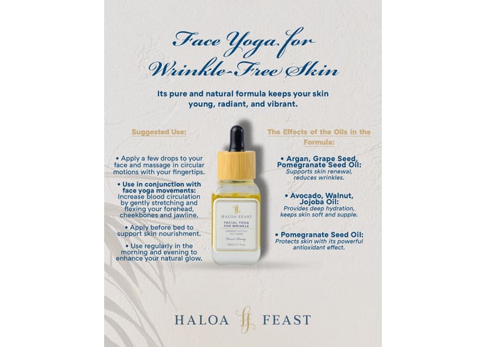 Kırışıksız Cilt İçin Yüz Yogası Yağı (30ml) - HALOA FEAST