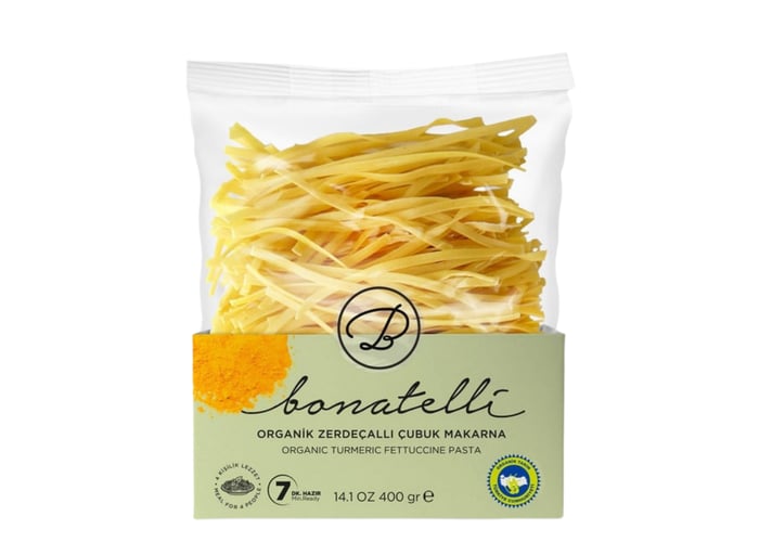 Organik Zerdeçallı Çubuk Makarna (400gr) - Bonatelli