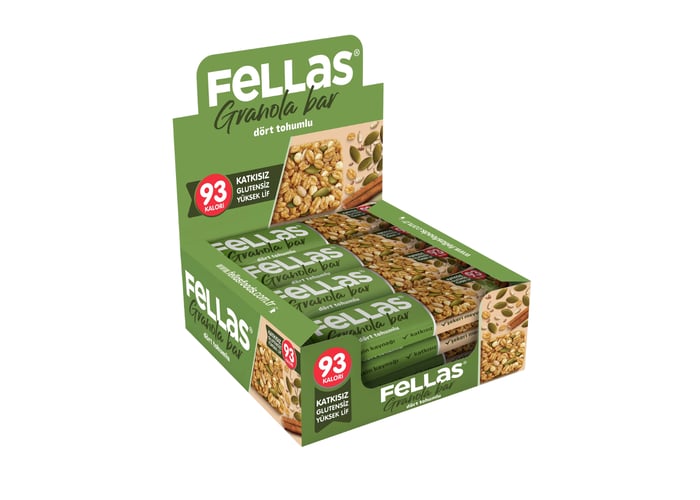 Dört Tohumlu Granola Bar (12 adet x 23gr) - Fellas