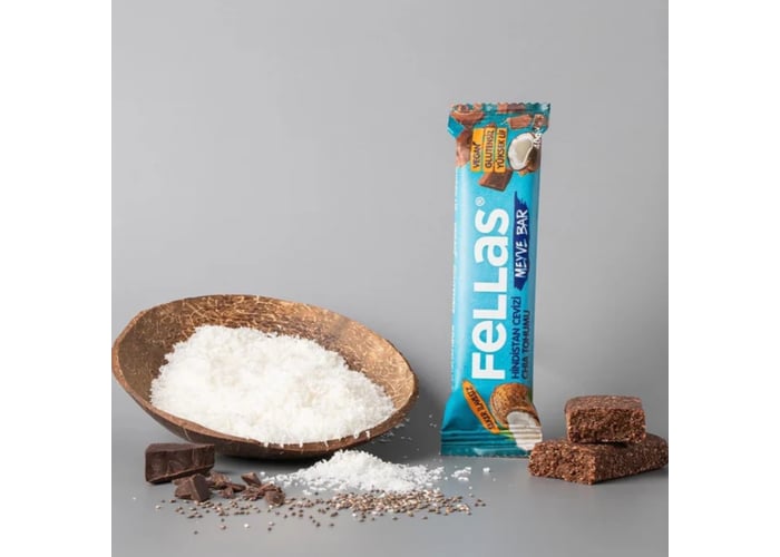 Chia ve Hindistan Cevizli Vitamin Meyve Bar (Glutensiz, 40gr) - Fellas