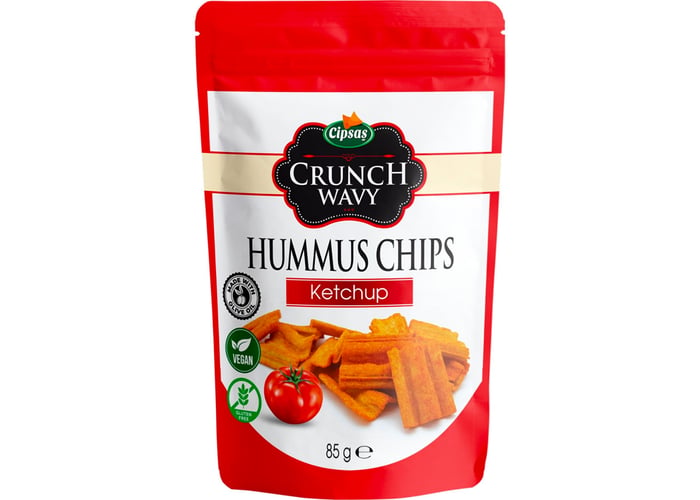 Crunch Wavy Ketçap Aromalı Zeytinyağlı Fırınlanmış Nohut Cipsi (85gr) - Cipsaş