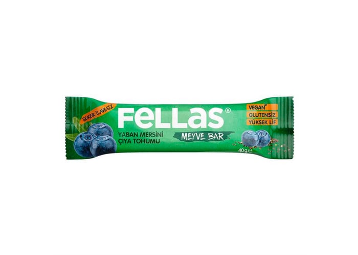 Chia ve Yaban Mersini Meyve Bar (40gr) - Fellas