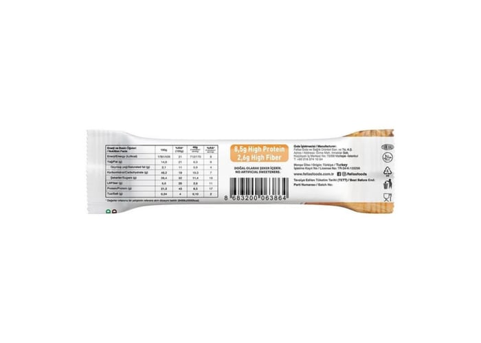 Yer Fıstığı Ezmeli Protein Bar (Glutensiz, 40gr) - Fellas