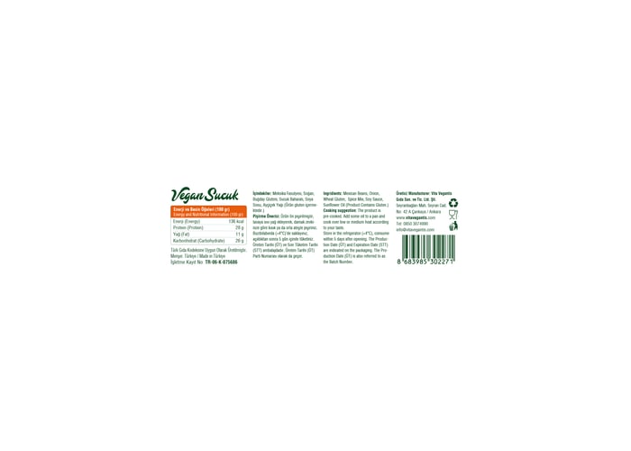 Vegan Sucuk (150gr x 2 adet) - Vita Vegantis