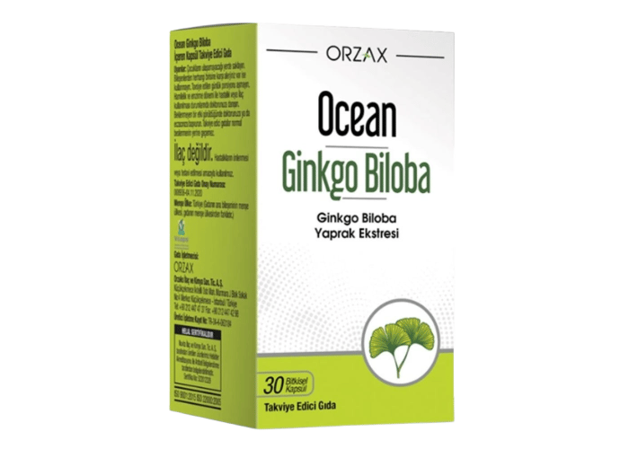 Ocean Ginkgo Biloba Takviye Edici Gıda (30 bitkisel kapsül) - Orzax
