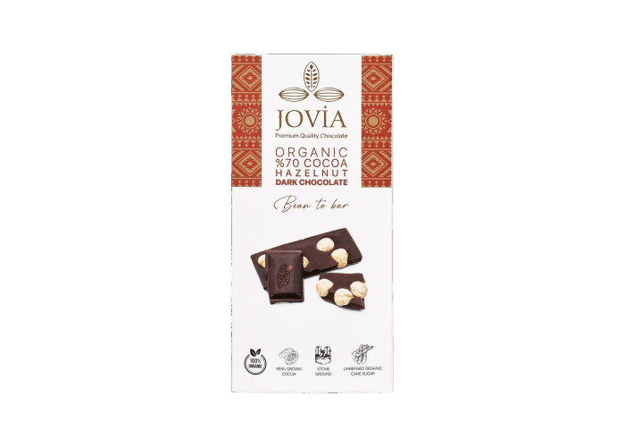 Organik %70 Bitter Çikolata (Fındıklı, 75gr) - Jovia