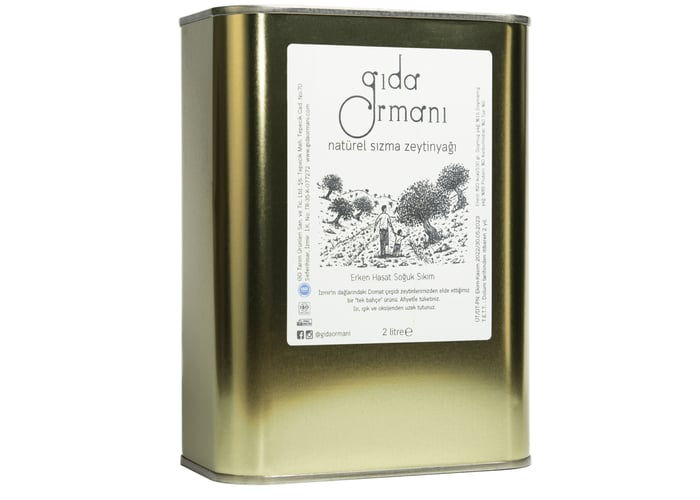 İlk Hasat Filtresiz Natürel Sızma Zeytinyağı (Domat Cinsi, 2lt) - Gıda Ormanı