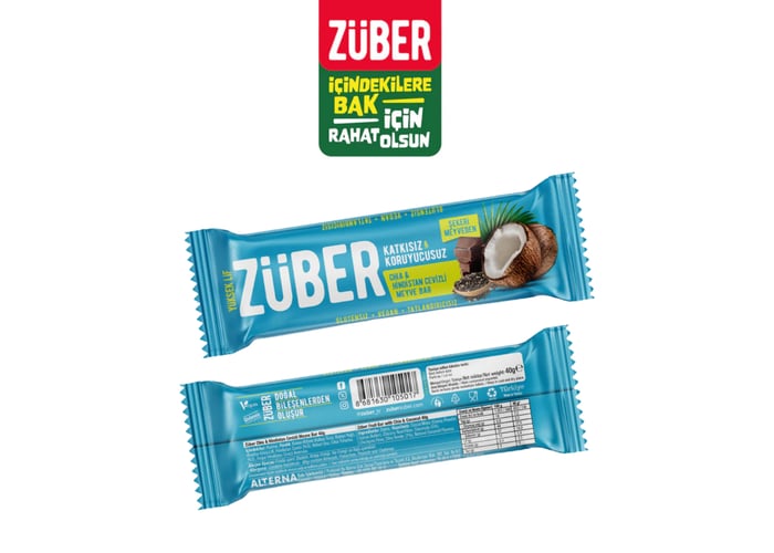Chia Hindistan Cevizi Meyveli Bar (40gr) - Züber