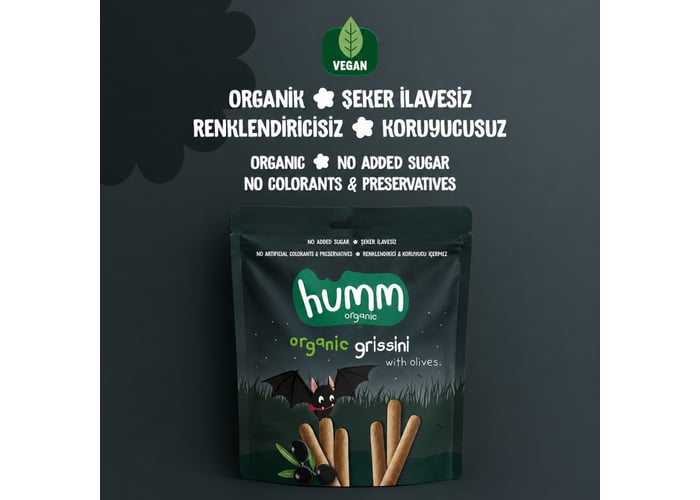 Organik Zeytinli Grissini (Vegan, 55gr) - Humm