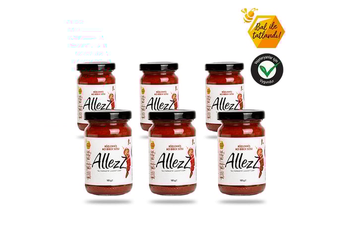 Közlenmiş Acı Biber Sosu (Çok Acı, 6 Adet x 105gr) - Allezz
