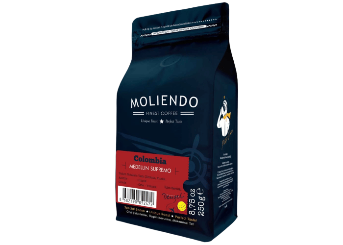 Colombia Medellin Supremo Yöresel Çekirdek Kahve (250gr) - Moliendo