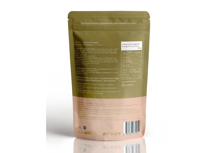 Fındık ve Antep Fıstık Dolgulu Organik Sütlü Çikolata (85gr) - Jovia
