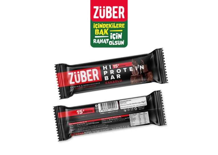 Kakaolu Yüksek Protein Bar (45gr) - Züber