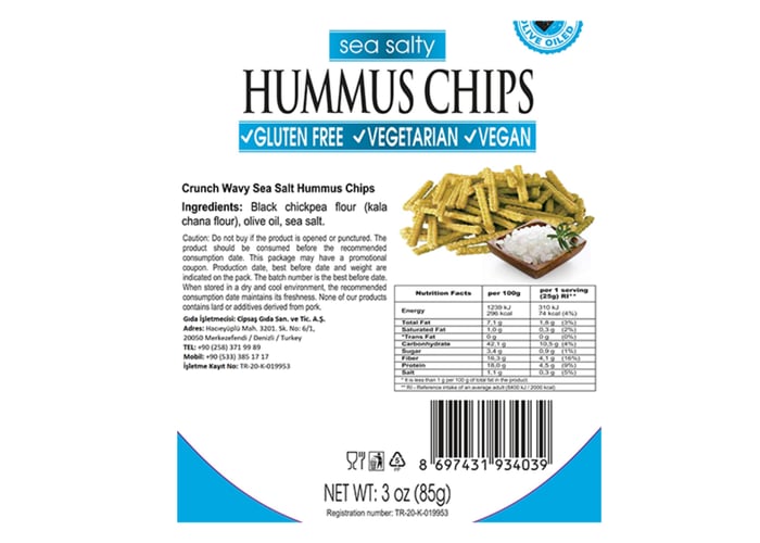 Deniz Tuzlu & Dereotlu Nohut Cipsi (85gr) - Cipsaş