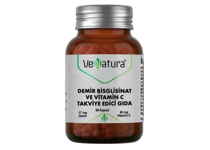 Demir Bisglisinat ve Vitamin C Takviye Edici Gıda (90 kapsül) - Venatura
