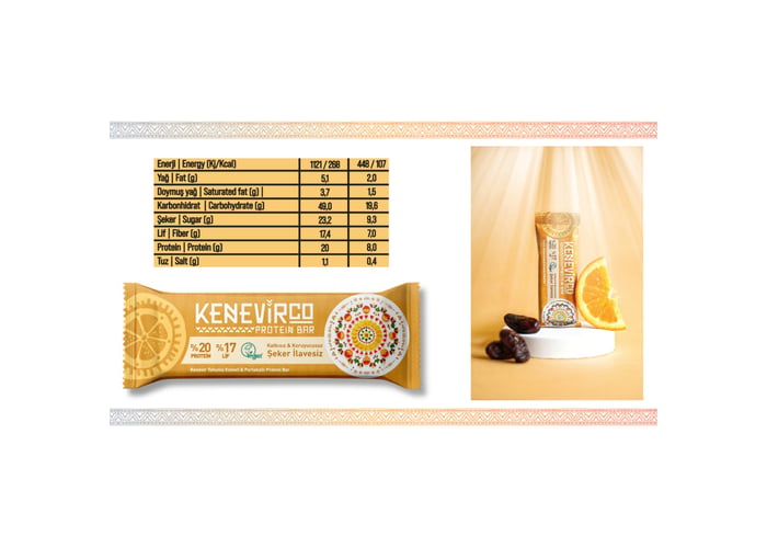 Portakallı Protein Bar (40gr) - Kenevirco
