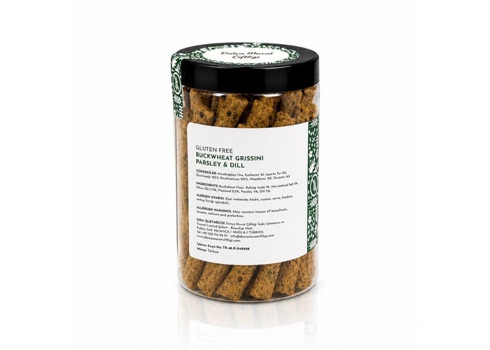 Karabuğday, Maydanoz ve Dereotlu Grissini (Glutensiz, 80gr) - Datça Murat Çiftliği