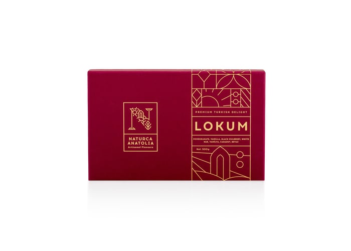Nar, Karadut, Vanilya Beyaz Lokum (Bordo Kutu, 500gr) - Naturca
