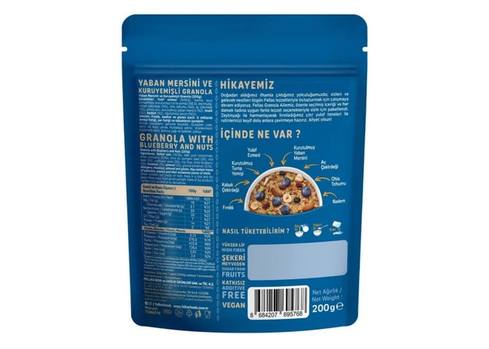 Granola Yaban Mersini & Kuruyemiş (200gr) - Fellas