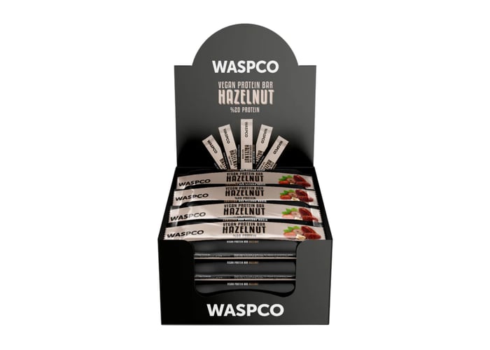 Hurmalı ve Fındıklı Protein Bar (Vegan, 16 adet x 40gr) - Waspco