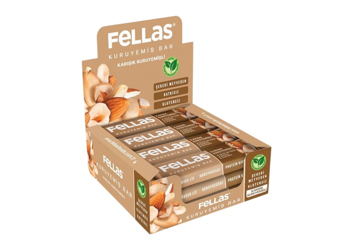 Karışık Kuruyemiş Bar (12 adet x 30gr) - Fellas