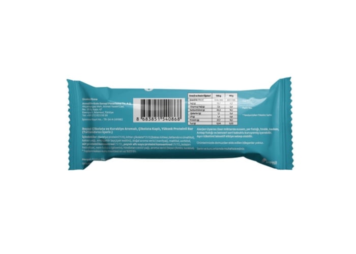 Çikolata Kaplı Beyaz Çikolata ve Kurabiye Aromalı Yüksek Proteinli Bar (12 adet x 40gr) - Delly