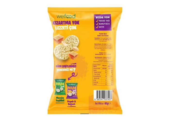 Ballı & Yer Fıstıklı Patlak Cipsi (60gr) - Wefood