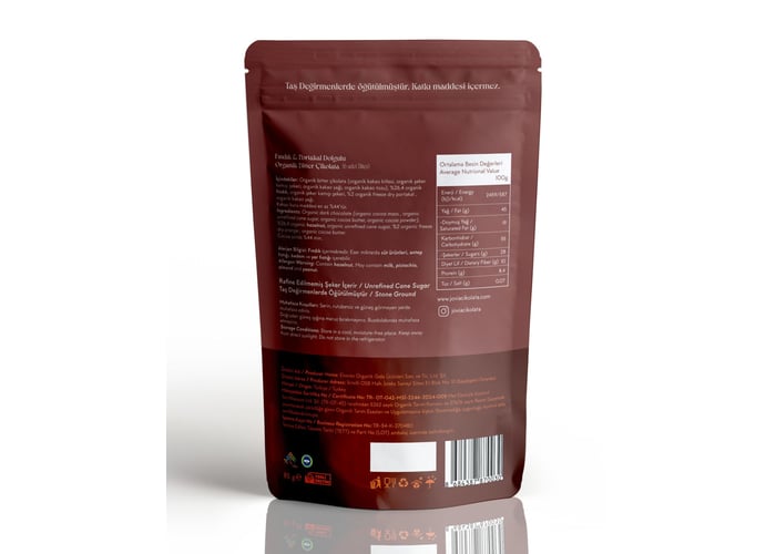 Fındık ve Portakal Dolgulu Organik Bitter Çikolata (85gr) - Jovia