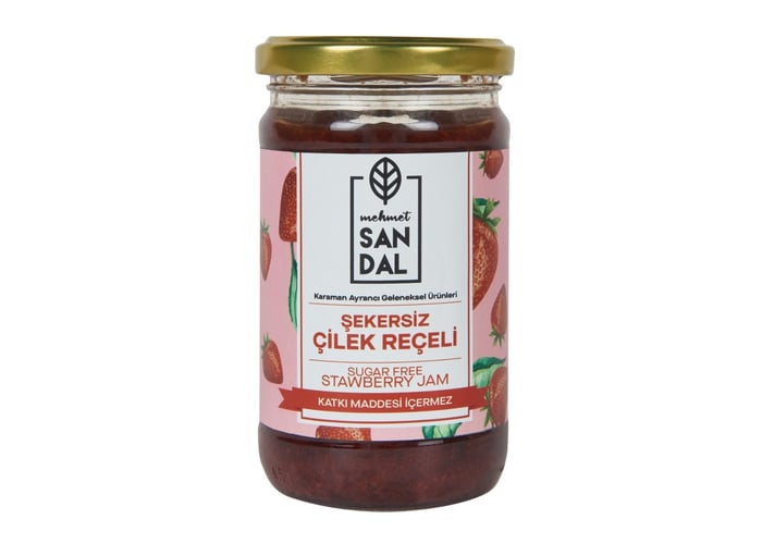 Şekersiz Çilek Reçelli (290gr) - Mehmet Sandal