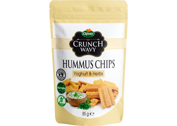 Crunch Wavy Yoğurt, Mevsim Yeşillikleri Aromalı Nohut Cipsi (85gr) - Cipsaş