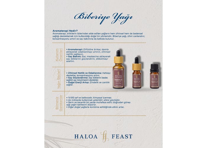 Biberiye Yağı (30ml) - HALOA FEAST