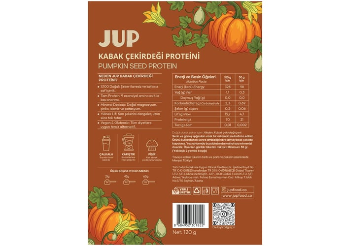 Kabak Çekirdeği Protein Tozu (120gr) - Jup
