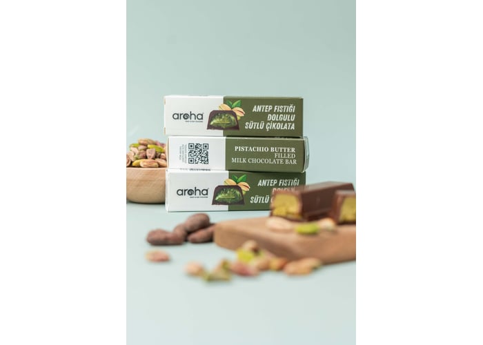 Antep Fıstığı Dolgulu Sütlü Çikolata (38gr) - Aroha