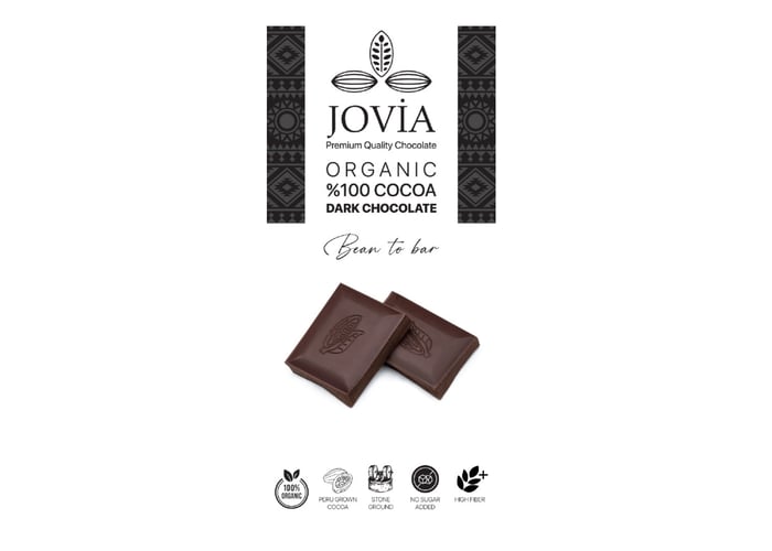 Jovia Organik %100 Bitter Çikolata (Sade, 75gr)