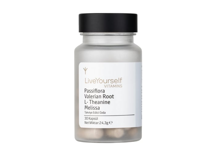 Passiflora Valerian Root L-Theanine Melissa (30 kapsül) - Live Yourself
