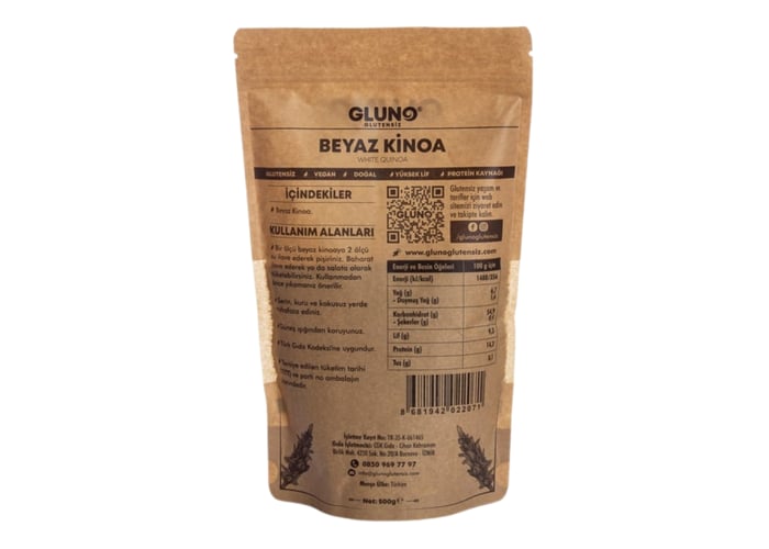 Beyaz Kinoa (Glutensiz, 500gr) - Gluno