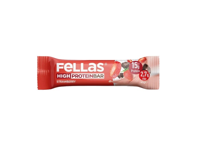 Çilekli Yüksek Protein Bar (45gr) - Fellas