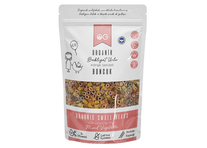 Organik Karışık Sebzeli Bakliyat Unlu Boncuk Makarna (200gr) - Og Natural