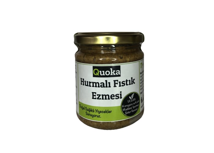 Fıstık Parçalı Hurmalı Fıstık Ezmesi (200gr) - Quoka