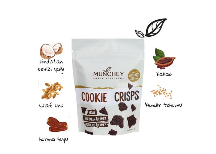 Cookie Crisps Kakao (12 adet x 100gr) - Munchey Food
