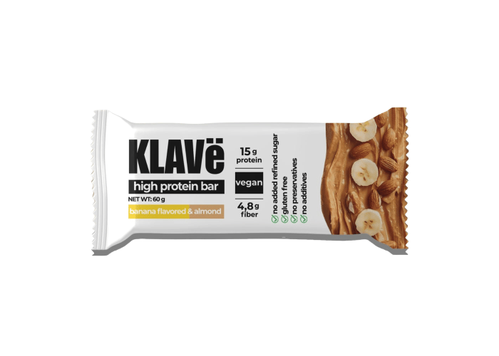 Muz Aromalı ve Bademli Bar (60gr) - Klave