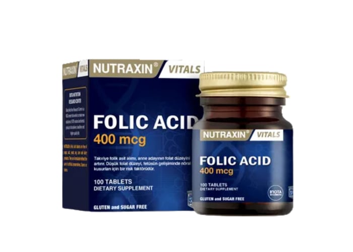Folic Acid (400mcg, 100 tablet) - Nutraxin
