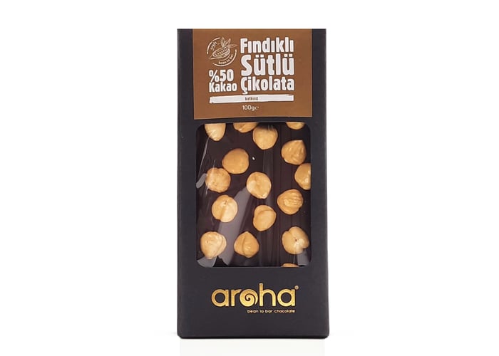 Fındıklı Sütlü Çikolata (%50 Kakao, 100gr) - Aroha